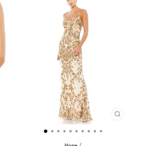 EMBELLISHED LEAF EVENING GOWN Mac Duggal dress